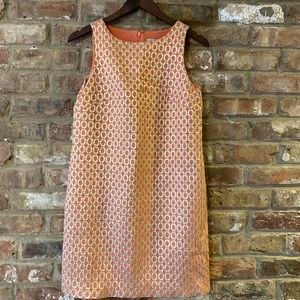 JCrew Shift Dress Coral Gold